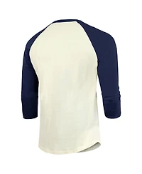 Majestic Men's Cream/Navy Boston Red Sox Raglan 3/4-Sleeve T-Shirt