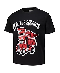 Comfortwash Big Boys and Girls Black Ohio State Buckeyes Dino Truck T-Shirt