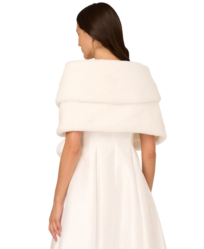 Adrianna Papell Women's Embellished Faux Fur Wrap