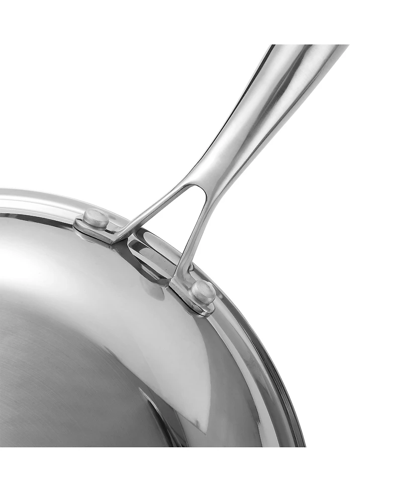 Sugift 9.5" and 11" Tri-Ply Stainless Steel Nonstick Open Fry Pan with Premium Magnetic Stainless Exterior, Aluminum Core, Set of 2