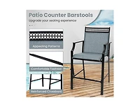 Slickblue Outdoor Counter Stools Set of 2 Heavy-Duty Barstools with Footrest and Armrests