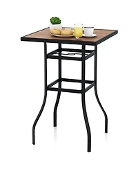 Slickblue 27.5 Inches Patio Bar Table for Garden Backyard Poolside