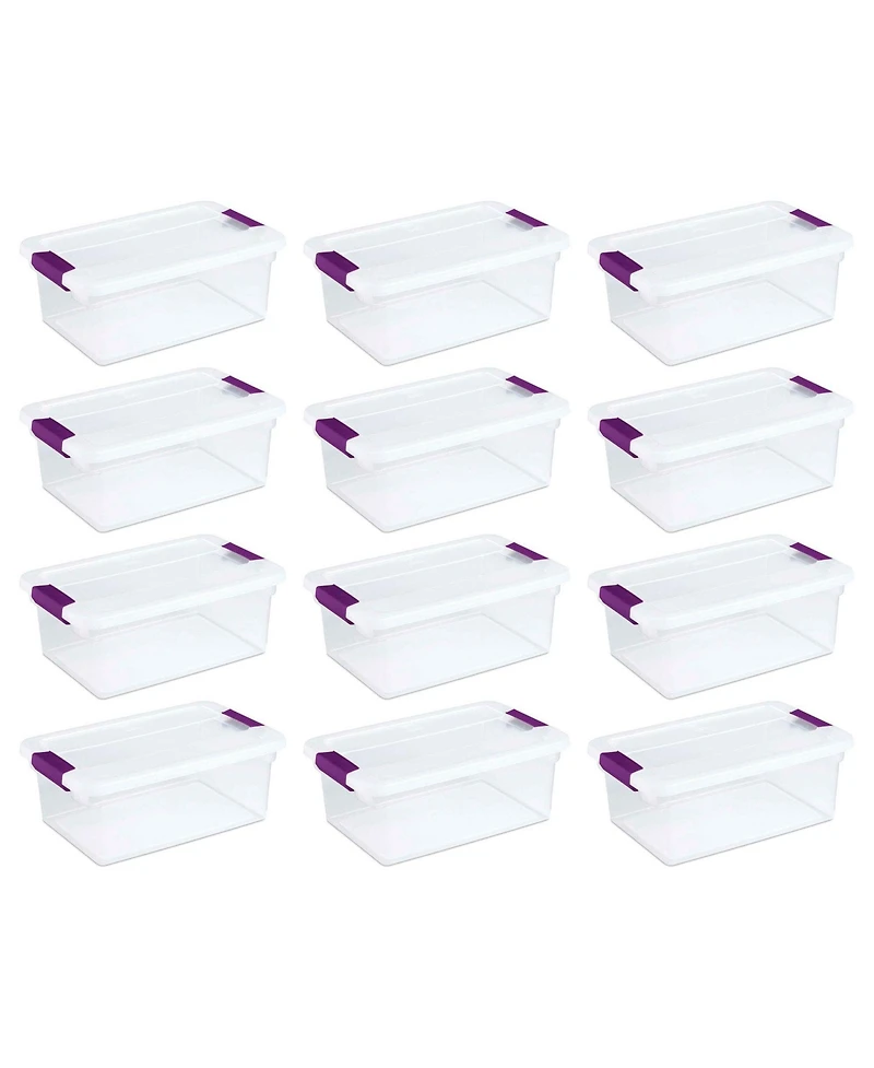 Sterilite 15 Qt. Plastic Stackable Storage Container with Lid, Clear (12 Pack)