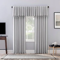 Evelina Faux Dupioni Silk Thermal Extreme 100% Blackout Back Tab Curtain Panel