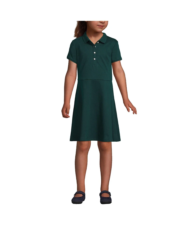 Lands' End Big Girls Short Sleeve Interlock Polo Dress