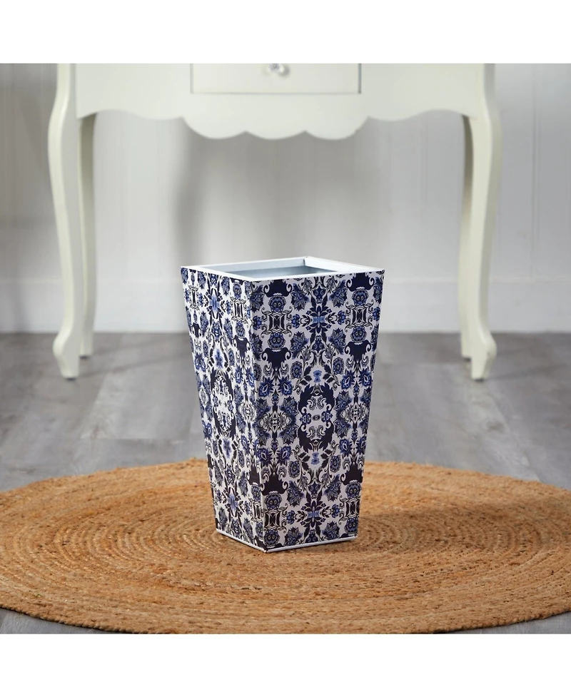 Slickblue 18" Oriental Blue and White Classic Metal Planter