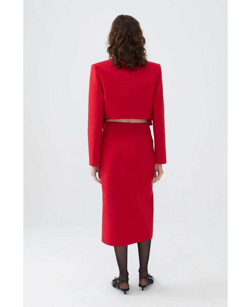 Nocturne Women's Pencil Skirt with Zipper Design