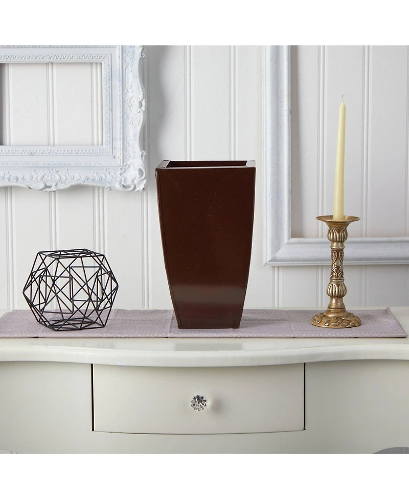 Slickblue 13" Tapered Square Metal Planter