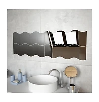 vidaXL Wall Mirrors 4 pcs 23.6"x7.3" Wave Glass