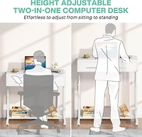 Tribesigns Portable Desk with Drawers, Mobile Laptop Desk with Wheels, Couch Desk Sofa Side Table Bed Desk, Small Standing Desk for Home Office