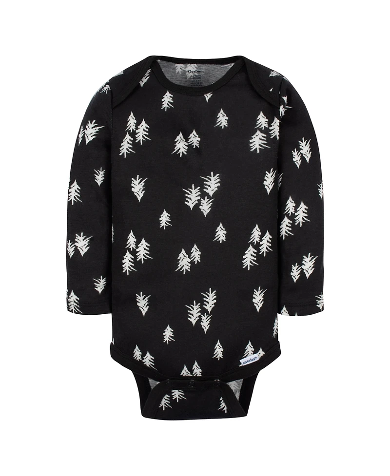 Gerber Baby Girls Deer Long Sleeve Onesies Bodysuits, 6-Pack