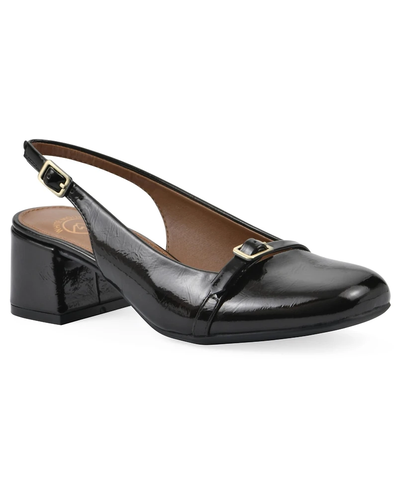 White Mountain Women's Later Slingback Block Heel Pumps