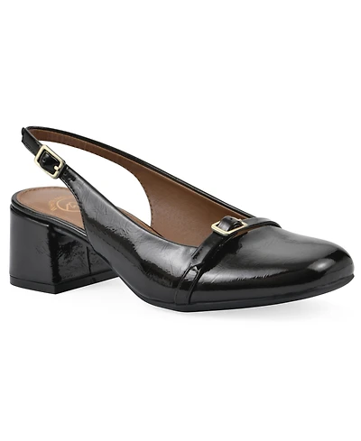 White Mountain Women's Later Slingback Block Heel Pumps