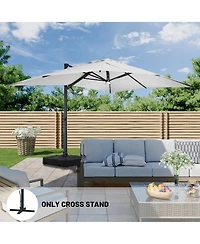 Boyel Living 10x13 ft. 360 B0; Rotation Square Cantilever Patio Umbrella with Bluetooth Speaker and Led Light