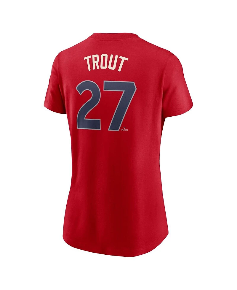 Nike Women's Mike Trout Red Los Angeles Angels 2024 City Connect Fuse Player Name Number T-Shirt