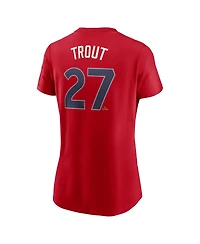 Nike Women's Mike Trout Red Los Angeles Angels 2024 City Connect Fuse Player Name Number T-Shirt
