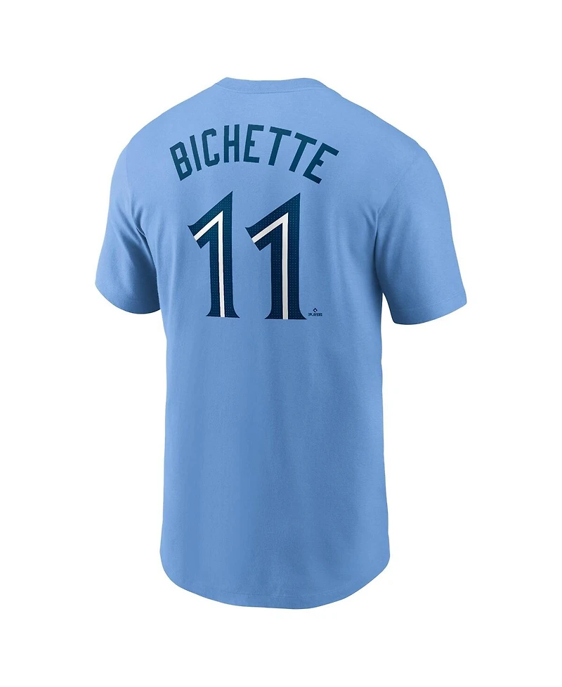 Nike Men's Bo Bichette Powder Blue Toronto Jays Fuse Name Number T-Shirt