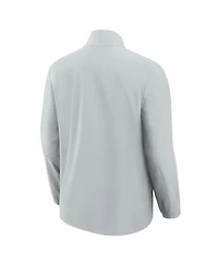 Fanatics Men's Gray Miami Dolphins Front Office Woven Quarter-Zip Jacket