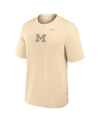 Nike Men's Cream Michigan Wolverines Primary Statement Two-Hit Performance T-Shirt