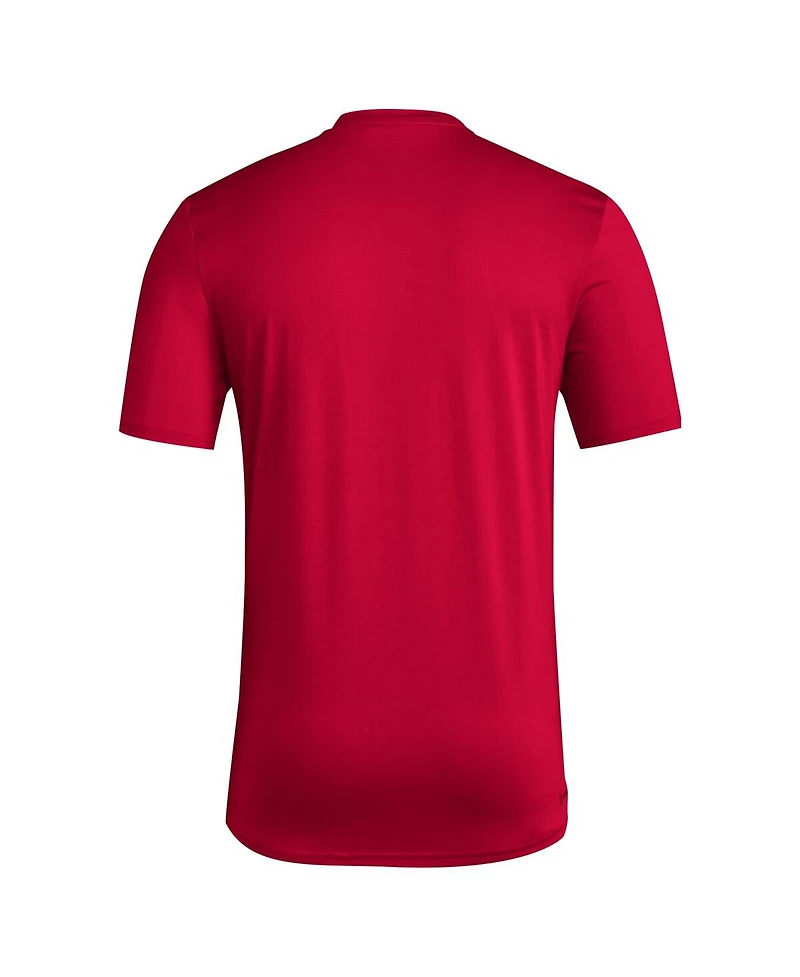 Adidas Men's Red Louisville Cardinals 2024 Locker Trilateral Pre-Game T-Shirt