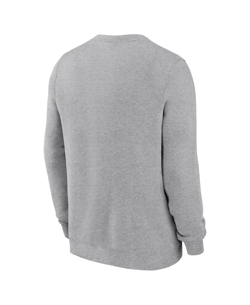 Nike Men's Heather Gray Florida State Seminoles Primetime Primary Stack Pullover Sweatshirt