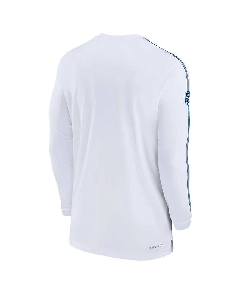 Nike Men's White Indianapolis Colts Sideline Coach Uv Performance Long Sleeve T-Shirt