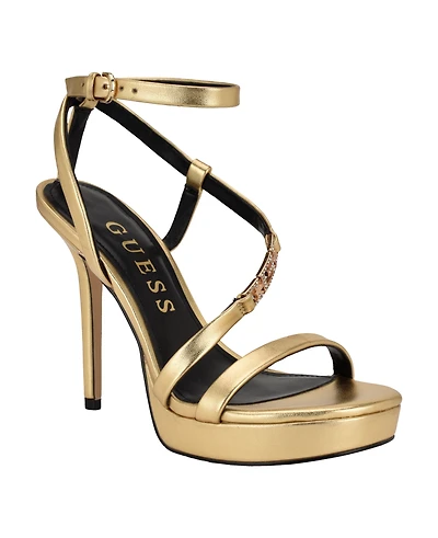 Guess Women's Lucier Strappy Platform Heel Dress Sandals
