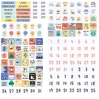 The Peanutshell Today Is A Good Day Educational Wall Calendar for Kids with Activities, Preschoolers Ages 3+, Jumbo Size 28"x38", Wood Grain Boho Clas