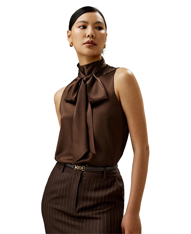 Lilysilk Women's Sleeveless Tie-Neck Silk Blouse