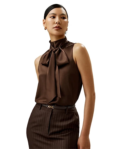 Lilysilk Women's Sleeveless Tie-Neck Silk Blouse