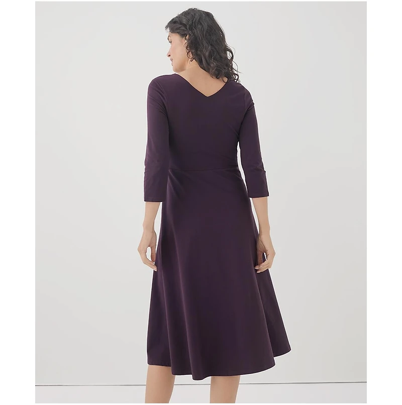 Pact Women's Organic Cotton Fit & Flare Midi Party Dress