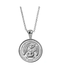 American Coin Treasures 16994 21 in. Bat Quarter Samoa National Park Coin Pendant, Silver
