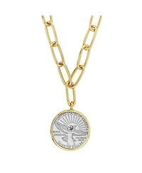 American Coin Treasures 16945 21 in. Maya Angelou Quarter Coin Goldtone Paper Clip Pendant, Gold
