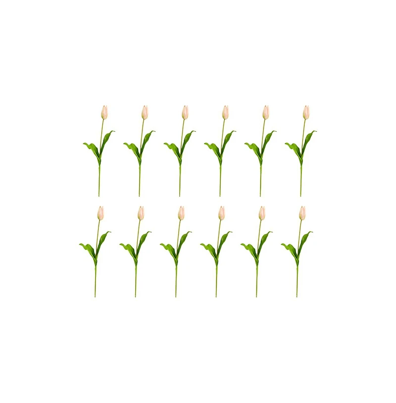 Slickblue 23" Dutch Tulip Artificial Flowers - Set of 12 Faux Tulips for Stylish Arrangements