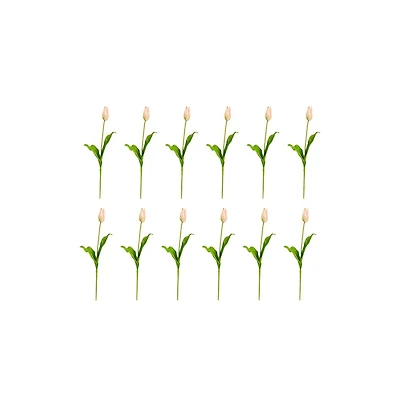 Slickblue 23" Dutch Tulip Artificial Flowers - Set of 12 Faux Tulips for Stylish Arrangements