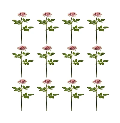 Slickblue Realistic Rose Artificial Flower for Home Decor and Floral Arrangements (Set of 12)