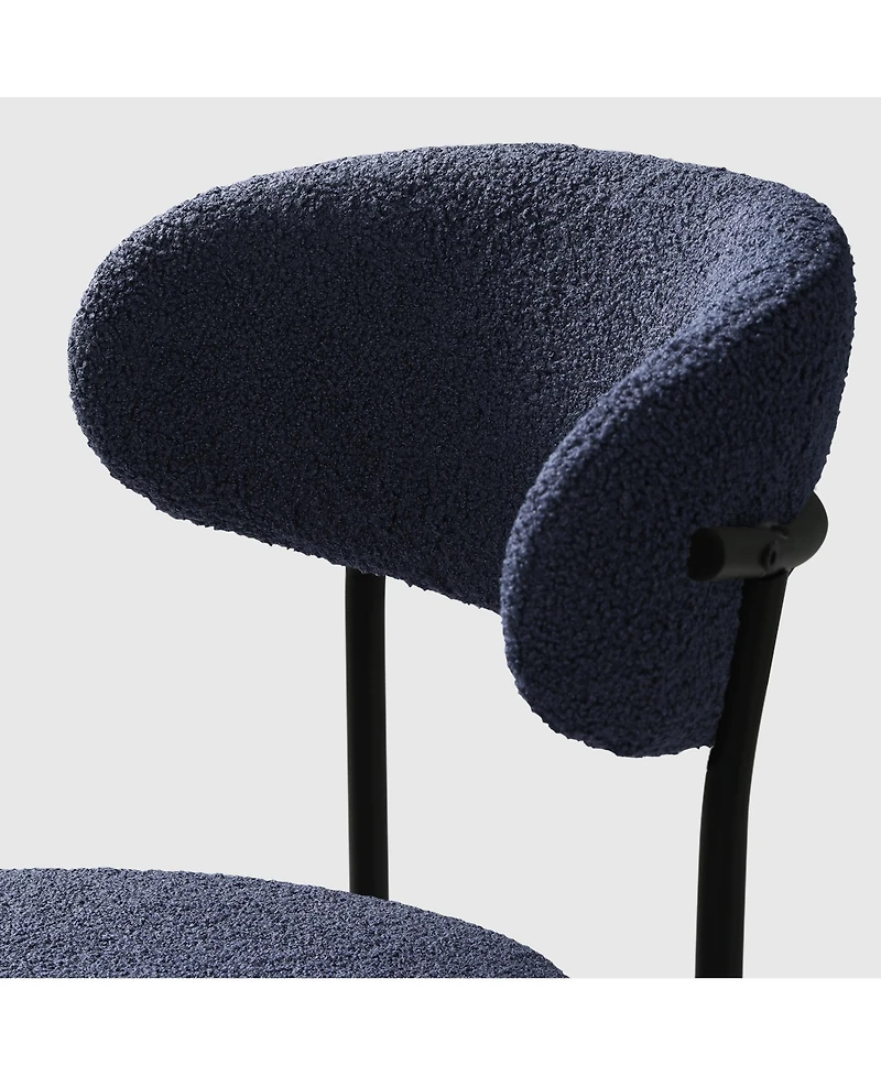 WestinTrends Mid-Century Modern Upholstered Sherpa Round Dining Chairs (Set of