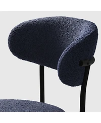 WestinTrends Mid-Century Modern Upholstered Sherpa Round Dining Chairs (Set of