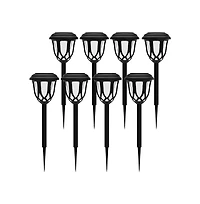 All-Weather Tulip Design Led Solar Lights, Outdoor Powered Lights For Pathway, Garden, & Yard - Set Of 8