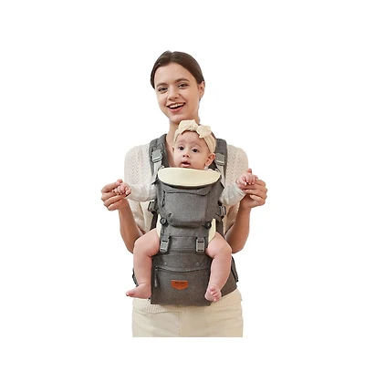 Sunveno 3 1 Ergonomic Baby Carrier with Hip Seat for Newborns and Toddlers 20 lbs Up Large Weight Capacity All Season Use