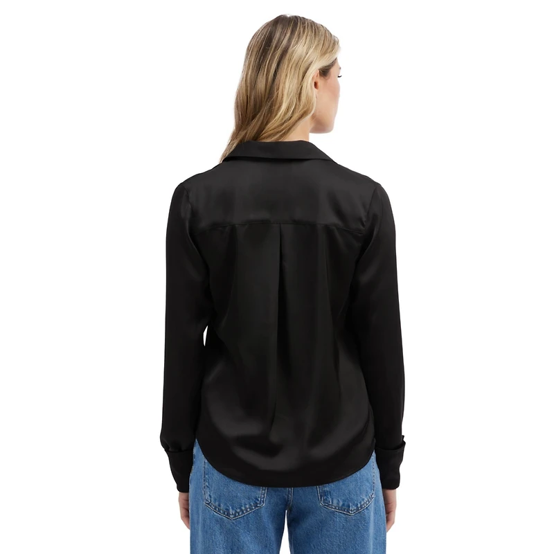 Nvlt Women's Button Front Satin Blouse