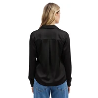 Nvlt Women's Button Front Satin Blouse
