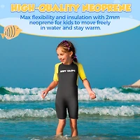 Pro 3 Kids Wetsuit 2mm Back-Zip Short Sleeve Springsuit Fits 50-60 Lbs