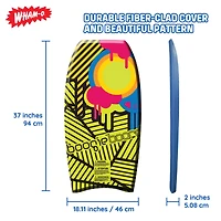 Bodyboard with Eps Core Wrist Leash, 37" Lightweight Durable Boogie Boards for All Wave Conditions