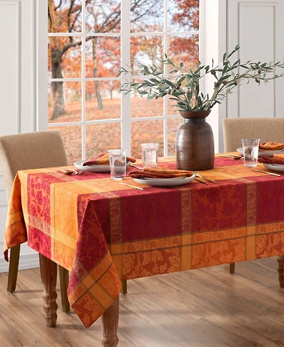 Elrene Maplewood Jacquard Harvest Cotton Rectangle Tablecloth, 60" x 84" Rectangle