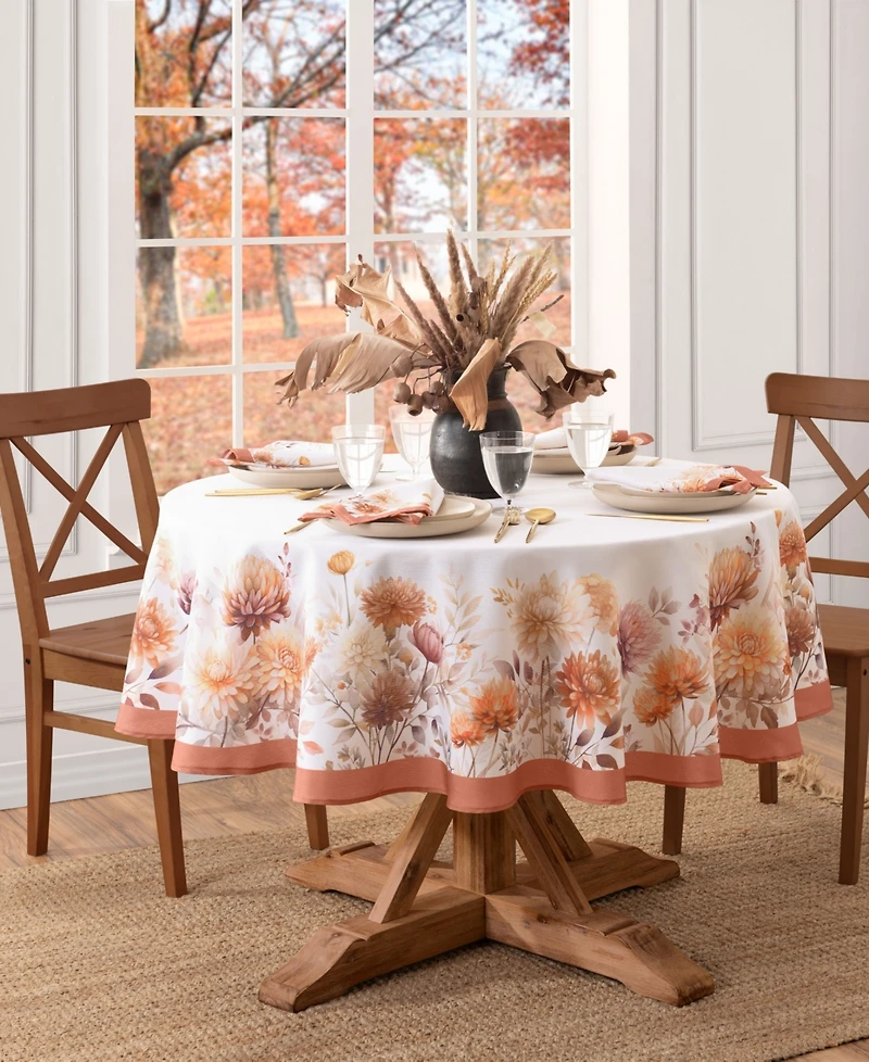 Elrene Autumn Blooms Oval Tablecloth, 60" x 84" Oval