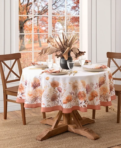 Elrene Autumn Blooms Oval Tablecloth, 60" x 84" Oval