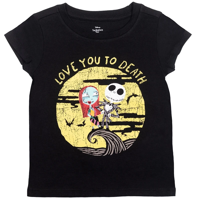 Nightmare Before Christmas Toddler Girls Disney Jack Skellington Sally 3 Pack T-Shirt