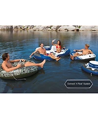 Intex River Run Connect Vinyl Lounge Inflatable Floating Water Tubes (3 Pack)