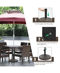Vebreda 22Lbs Patio Resin Umbrella Base with Wicker Style for Outdoor Use